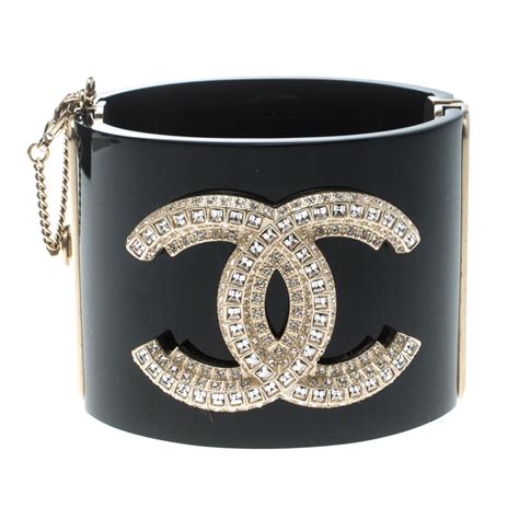 chanel bracelet cuff black|Chanel inspired cuff bracelet.